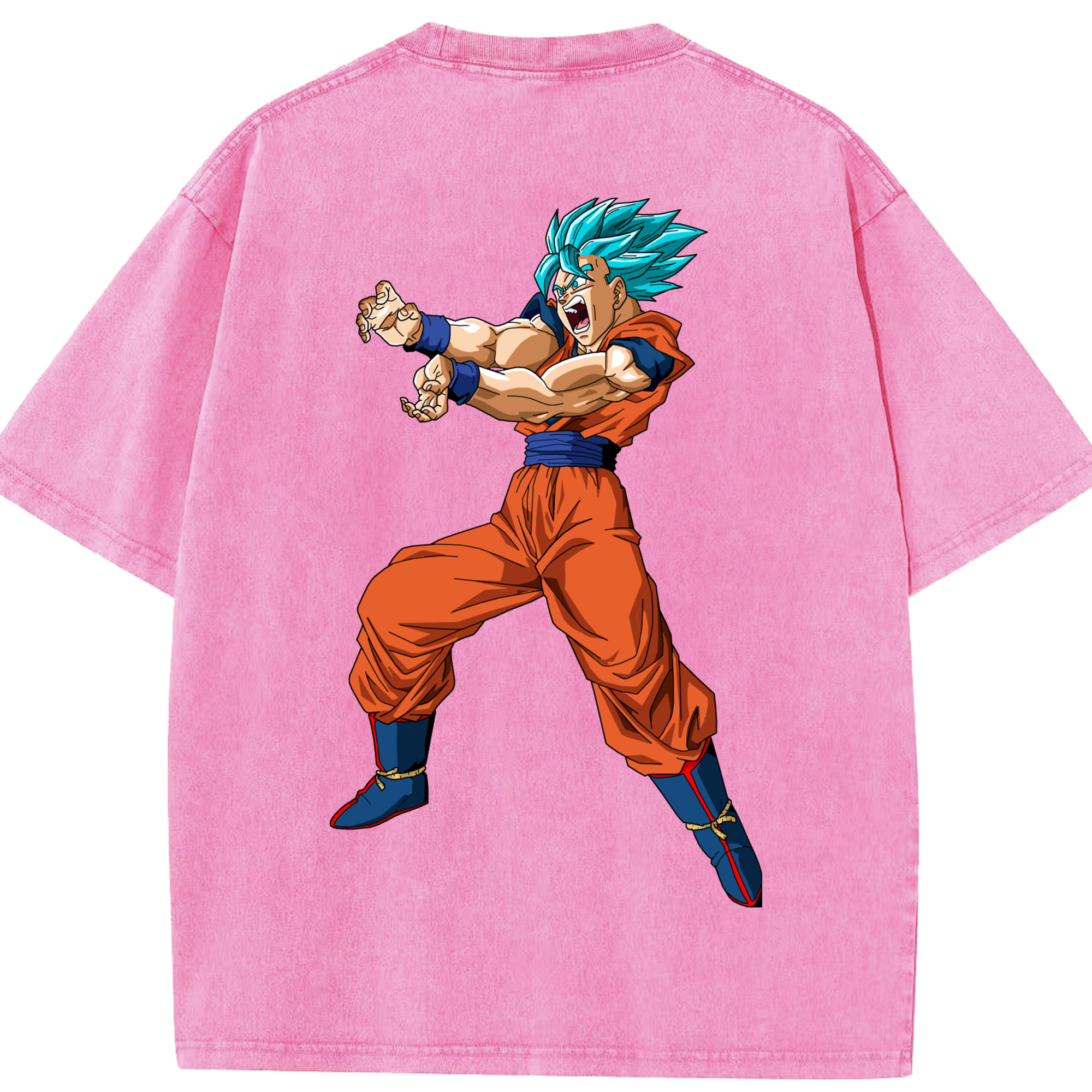 （画像用） ドラゴンボール 孫悟空（そん ごくう）Son Goku カカロット DRAGON BALL Kakarotto 綿100% ヴィンテージ風 半袖Tシャツ（背面プリント）